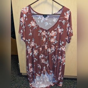 Torrid Rust floral tshirt
